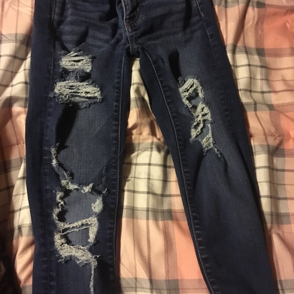 Ripped jeans.